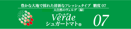 
糖度07度　高糖度フルーツトマト　ヴェルデ